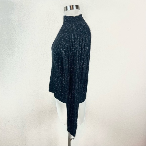 Horchow Black Sparkle Long Sleeve Knit Sweater - Picture 3 of 7